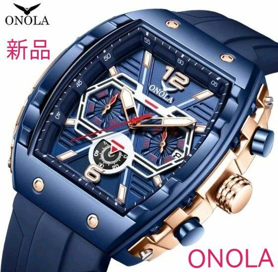 ★■ 新品 ONOLA メンズ 腕時計 クロノグラフ
