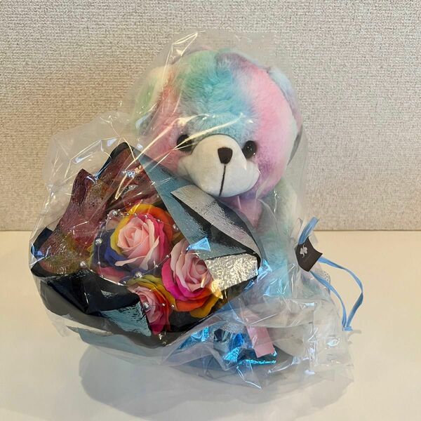 ぬいぐるみ　くま　ソープフラワー　花　プレゼント　おもちゃ　置物　飾り　クマ　