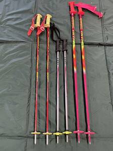スキーストック３個セットおまとめ　LEKI SINANO INTRA CARBONSCOTT スキー　ステッキ　棒　120cm 110cm 80cm mc03019250