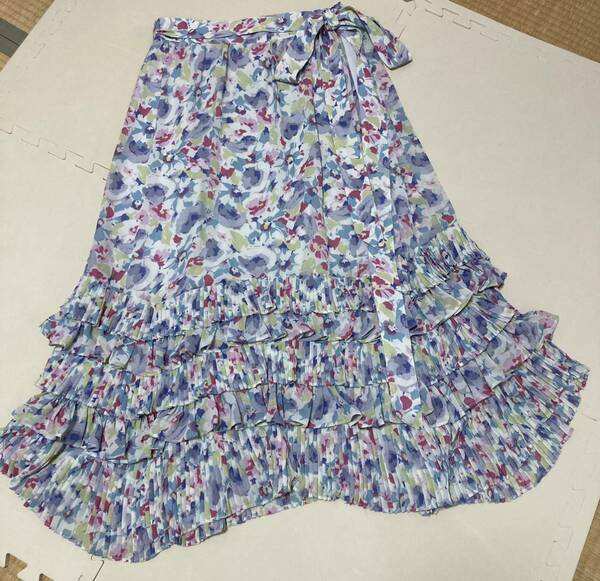 【新品】ポロ ラルフ ローレン、花柄ロングスカート、巻きスカート、即完売のXL、ティアードスカート 