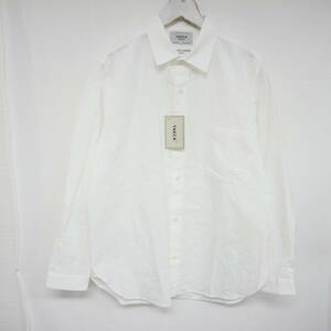 【1円】未使用 国内正規 YAECA WRITE ヤエカ 43151 BUTTON SHIRT ボタンシャツ コットン×ラミー 定価25300円 WHITE ホワイト 白 M