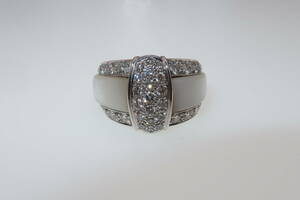 ◆◇VanCleef&Arpels ヴァンクリーフ＆アーペル 750/K18 シェル ダイヤモンド D1.35ct 1.22ct リング 10号◇◆