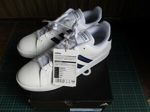  including carriage 29.5cm( smaller ) adidas GRAND COURT FV8131 natural leather leather sneakers white ( one part black blue ) original leather Adidas Grand coat 