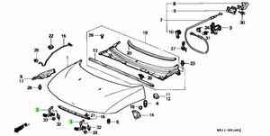 ホンダ HONDA BEAT E-PP1ビート ボンネットヒンジ HINGE BONNET Genuine Honda JDM KEI CAR JAPAN NEW OEM PATRS 新品 未使用品 純正部品