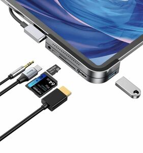 【超美品・送料無料】Baseus USB C ハブ 6in1 iPad Pro用 60W PD充電 USB Type-C 4K HDMI USB 3.0 iPad Pro 2020 2019 2018 など対応