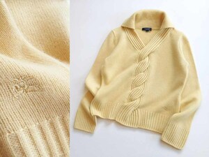  BURBERRY LONDON / バーバリーロンドン ウールカシミヤ 襟付きニット コンパクト１/クリームイエロー