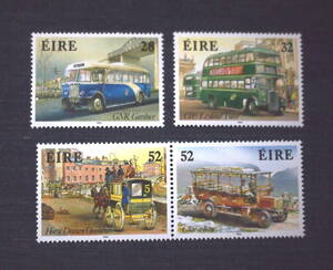 アイルランド切手　バスの歴史・４種未使用　1993年