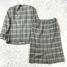 バーバリー セットアップ スーツ チェック グレー ジャケット スカート 11AR YA5756_画像4