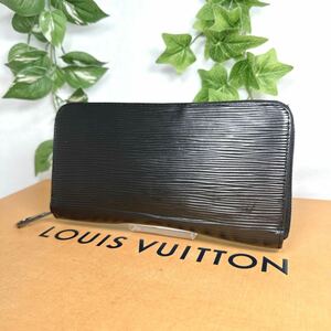 1円 ルイヴィトン LOUIS VUITTON エピ ジッピー ラウンドファスナー 長財布 シリアル MI0134 ブラック ノワール 黒 男女兼用 M61857