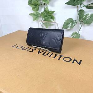 1円 LOUIS VUITTON ルイヴィトン ヴェルニ キーケース ミュルティクレ4 シリアルナンバー CA1024 ブラック × ブルー系 男女兼用