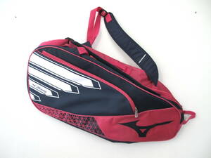 ** unused new goods MIZUNO Mizuno racket bag (6ps.@) navy blue color & pink 45L