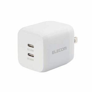 エレコム USB Power Delivery 45W キューブAC充電器(C×2) MPA-ACCP4245WH