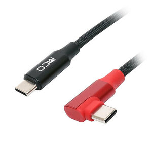 ミヨシ Type-C USB2.0 PDケーブル 1.2m L型 ブラック UPD-2A12L/BK