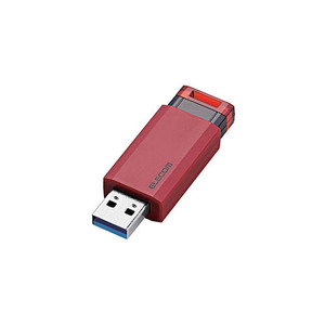 エレコム USBメモリー/USB3.1(Gen1)対応/ノック式/オートリターン機能付/32GB/レッド MF-PKU3032GRD