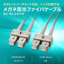 サンワサプライ メガネ型光ファイバケーブル(マルチ50μm SC×2-SC×2 1m) HKB-SCSC5-01N_画像3