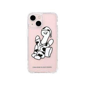 168cm ハイブリッドクリアケース for iPhone 13 mini White Olly with パジャマ 168249i13MN