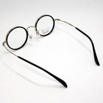 日本製 ベータチタン セルロイド メガネ フレーム 職人ハンドメイド 鯖江 ラウンド型 オーバル型 ブラック 黒_画像5
