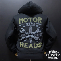 MVRX 極厚 10oz スウェット ジップアップ パーカー XXL メンズ ブランド 裏起毛 MOTORHEADSモデル 黒 ブラック_画像3