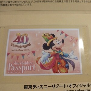 東京ディズニーリゾート　株主優待1デーパスポート