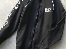 EA7 EMPORIO ARMANI トラックジャケット S 175/96A エンポリオアルマーニ メンズ ブルゾン ジャージ スウェット 黒 ブラック_画像10