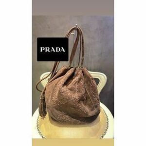 未使用 展示品 172960 PRADA プラダ 巾着 バッグ ショルダー