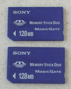 送料無料 SONY ソニー 純正 MEMORY STICK メモリースティック Duo 128MB MSH-M128 2枚 日本製 MADE IN JAPAN 即決！