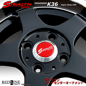 ■ ステルスレーシング K36 ■ 15x5.5J 軽四用/人気のスーパーディープリム!! 精悍ブラック色 ドレスアップ軽四用ホイール4本セットの画像4