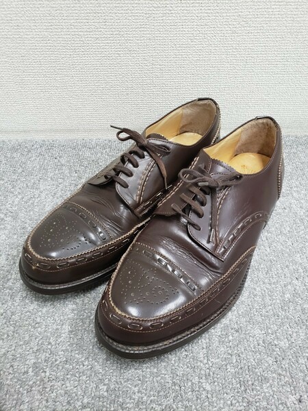 90s Men's Bige メンズビギ レザーシューズ　size8 ブラウン ウイングチップ