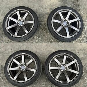 ENKEI エンケイ PF07 5H PCD114.3 前18×8.5J+35 245/40ZR18 後 18×9.5J+40 265/35ZR18 60→75ハブリング付