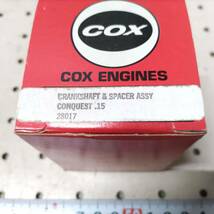 イ623　COX ENGINES CRANKSHAFT＆SPACER ASSY CONQUEST.15 28017 クランクシャフトスペーサーアッシー コンケスト 箱破損 未使用長期保管品_画像7