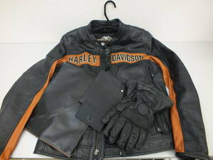 HARLEY DAVIDSON ハーレーダビッドソン セット おまとめ ライダース レザージャケット グローブ カード/マルチケース 激安1円スタート