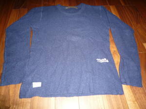 WTAPS WAFFLE LS/ SWEATER,ROUND NECK CASHEMERE THERMO 　NAVY 　Mサイズ　カシミヤ