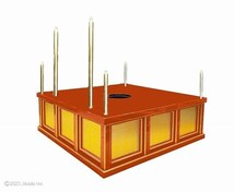 【寺院仏具】潤み塗り　鎌倉型護摩壇3.5尺　壇のみ(天板に60cm角ステンレスプレート付)自社工場制作木製仏具(受注生産品)(商品番号10222u）_画像3