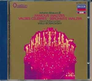 CD●シュトラウス FAMOUS WALTZES / ボスコフスキー,ウィーンフィル　西独盤　DECCA 417 706-2