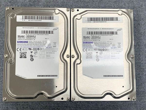 SAMSUNG SATA 3.5インチHDD HD 502IJ 500GB 動作確認済 2個