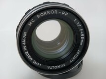 MINOLTA ミノルタ MC ROKKOR-PF 55mm f1.7 レンズ LENS 単焦点レンズ+MD W.ROKKOR 35mm F2.8+ MC zoom ROKKOR f/4.5 80-200mm MD 野18_画像9