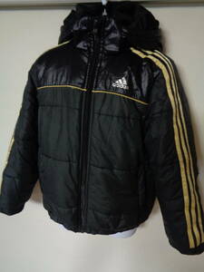  Adidas Kids winter jumper size 130 black gold adidas with cotton jacket 