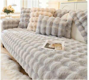  sofa cover .... warm soft rabbit fur rug soft autumn winter zabuton protection against cold heat insulation gap prevention ...90*180cm PT063