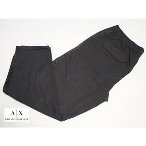 ルーズフィットデザイン 万能アイテム ARMANI EXCHANGE AX アルマーニエクスチェンジ ドローストリングパンツ 34インチ Lサイズ チャコール