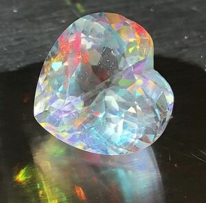 ☆驚異の輝き!!!☆ シンセティック ミスティッククォーツ 13 Ct カラット ハート型