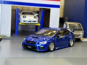 大人気　ホビージャパン　スバル　WRX BBS風　シャコタン　カスタム品　1/64 ユーロ　スタンス　ラリー　WRC USDM エンジン付き