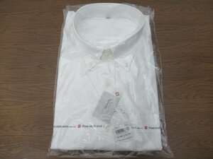 O. UNIQLO/ユニクロ ファインクロス 長袖 オックスフォード シャツ Sz.XXL メンズ オフホワイト 大きいサイズ 特大 未開封