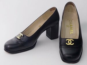 富士屋◆1円スタート◆シャネル CHANEL ココマーク パンプス サイズ35 ブラック