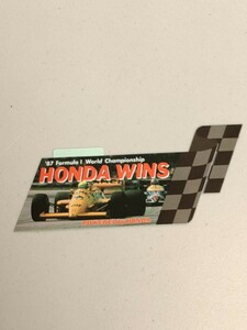 F1　HONDA　ステッカー　★　アイルトン セナ　ナイジェル マンセル　★　ロータス　ウィリアムズ　★　1987　Formula One　