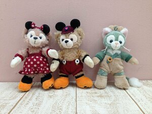 ◇ディズニー TDS ダッフィー シェリーメイ ジェラトーニ ぬいぐるみバッジ 3点 9X32 【60】