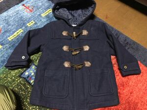 BeBeべべウールダッフルコート110子供服キッズネイビー