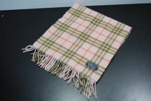 Burberry マフラー ピンク カシミヤ100% ロンドン チェック MADE IN ENGLAND 同梱可能 返品保証有り