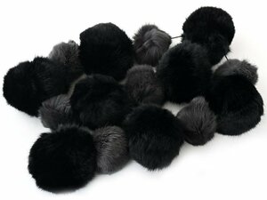 * stock disposal * handicrafts parts remake for Rex fur ball fur gray black ks-118-3[ hand made handcraft handmade ]