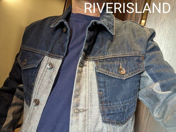 RIVERISLANDリバーアイランドツートンカラーGジャンデニムジャケット