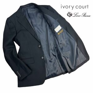 美品 ivory court×Loro Piana アイボリーコート ロロピアーナ生地 3B段返 テーラードジャケット サイズ46/M相当 ネイビー 紺ブレ A3057